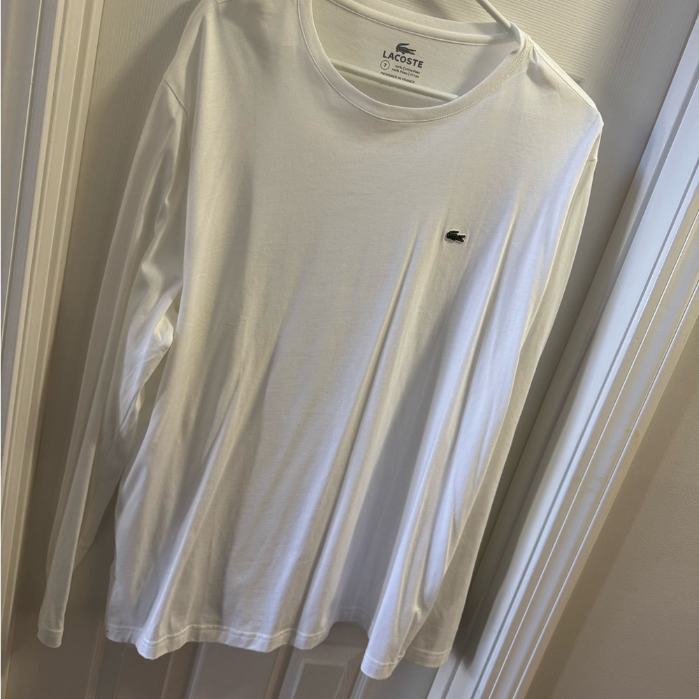 Lacoste Men’s Long Sleeve Crewneck Shirt - White XL